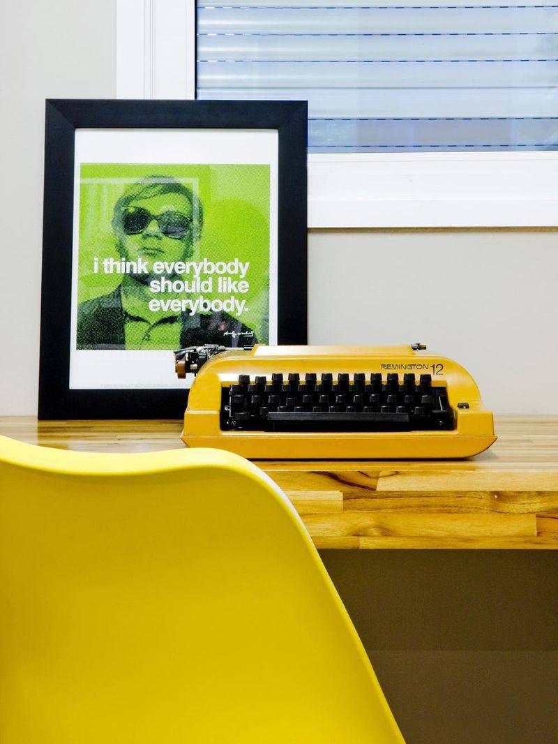 home office decorado maquina de escrever