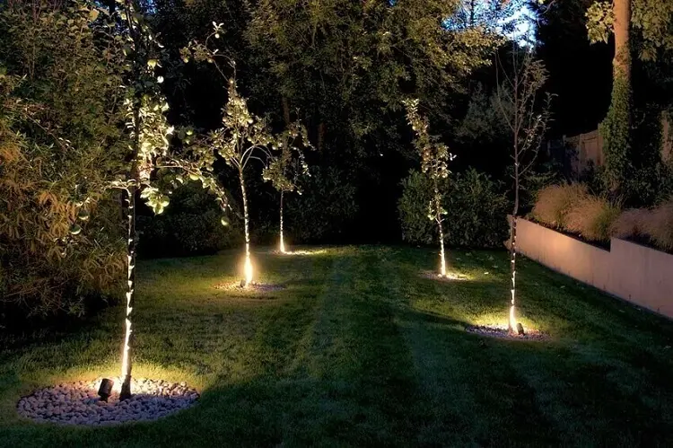 iluminação para jardim com iluminação direcionada