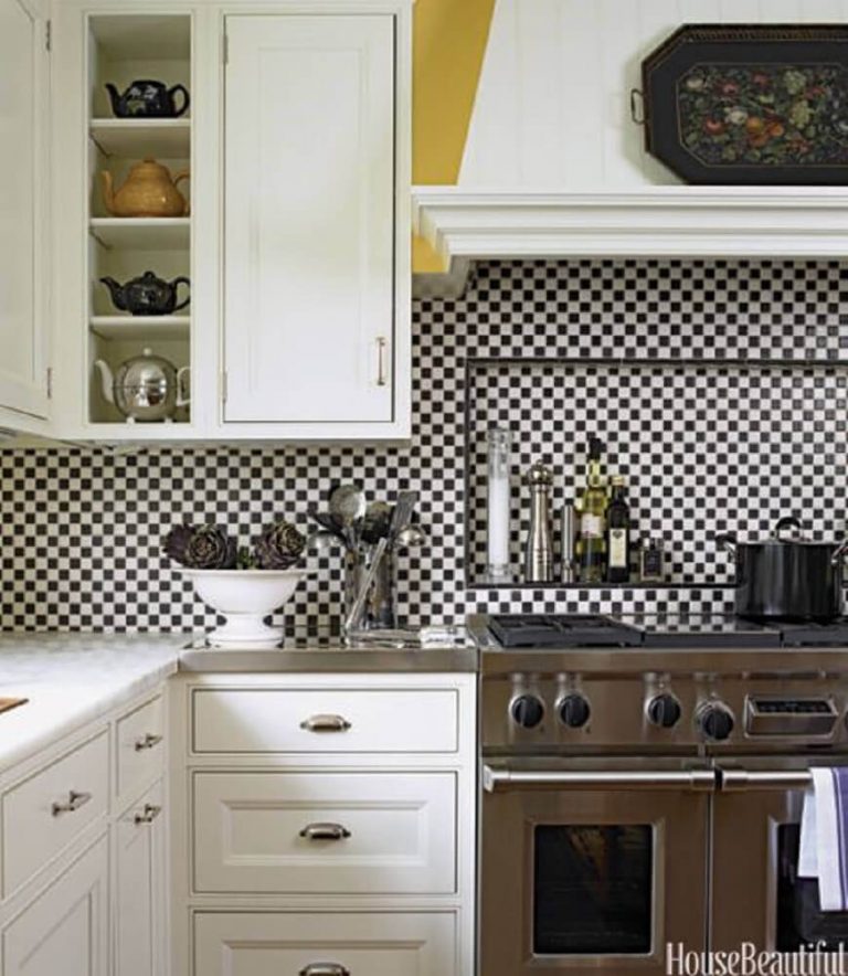 Azulejo para cozinha preto e branco estilo ladrilho hidráulico