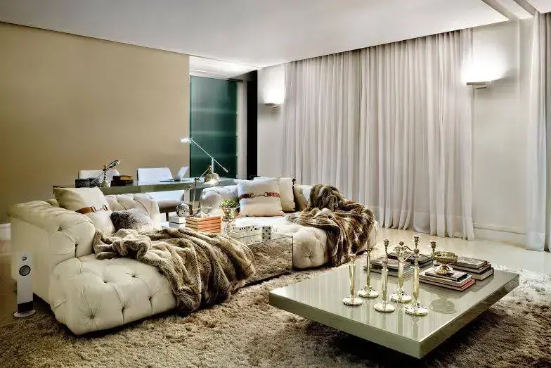 Decoração de salas de estar, conforto, luxo e elegância