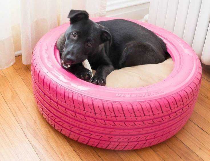 cama de pneu para cachorro decoração de casa