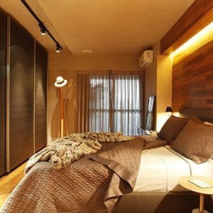 quartos de casal decorados com madeira