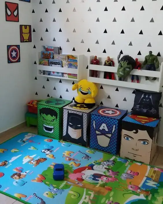 Decoração geek para quarto de brinquedos infantil