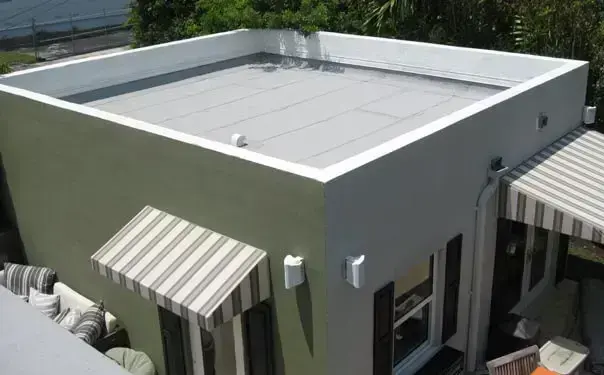 Vista aérea de telhado embutido