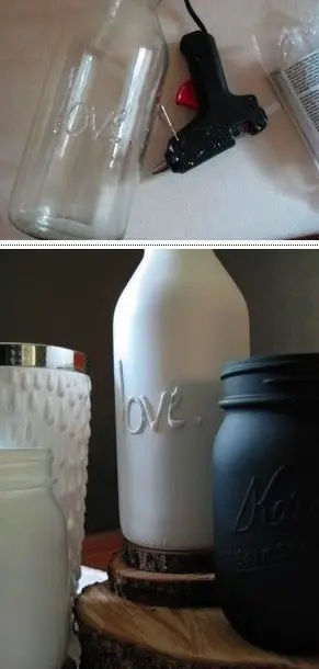 garrafa pintada Decoração com Reciclagem