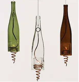 garrafas de luminária Decoração com Reciclagem