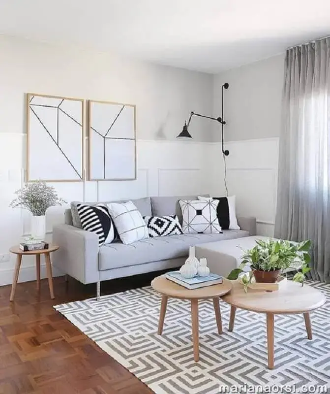 tapetes para sala com decoração minimalista Foto Pinterest