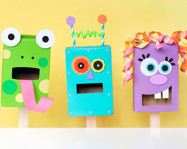 Para animar as crianças você pode criar monstros fofos com artesanato com caixa de leite