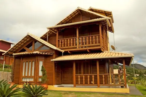casas de madeira - casa de madeira com dois andares 