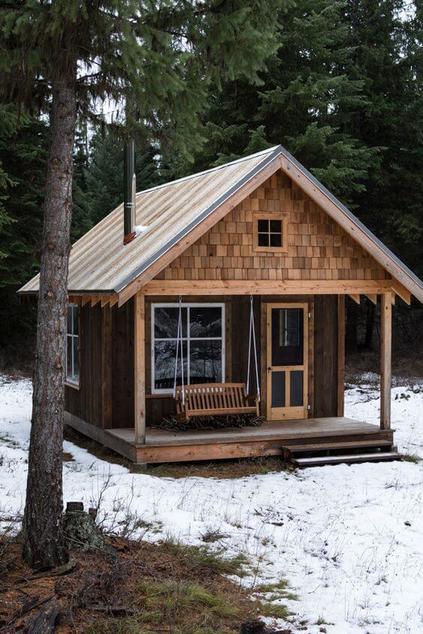 casas de madeira - casa de madeira em neve 