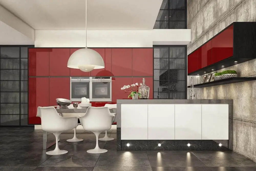 Cozinhas modernas planejadas com toque de cor Projeto de Rosangela Romão