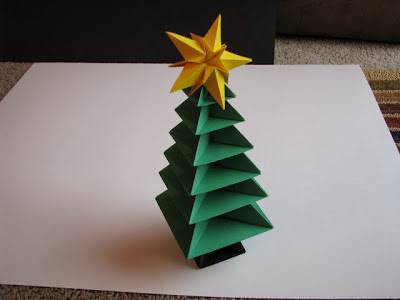 Arvore de natal artesanal de origami