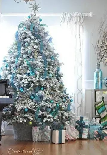 Blue and silver Christmas tree