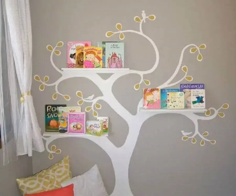 adesivo de parede para decoração de cantinho da leitura Foto Pinterest