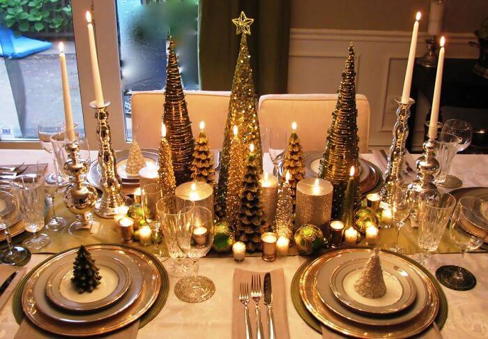 mesa de natal com velas