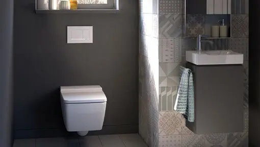 Cerâmica para banheiro estampado na parede