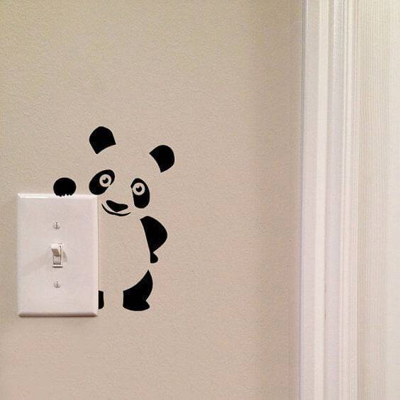 adesivos de parede de urso panda para tomada