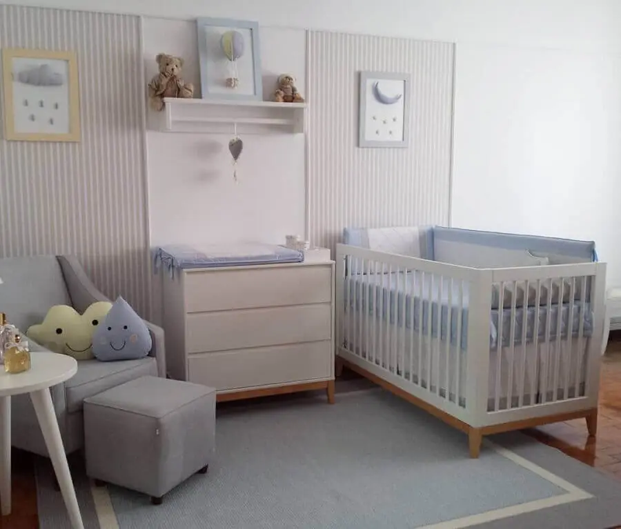 decoração clean com tapete para quarto de bebê cinza e branco Foto Tapetes Rugs for Kids