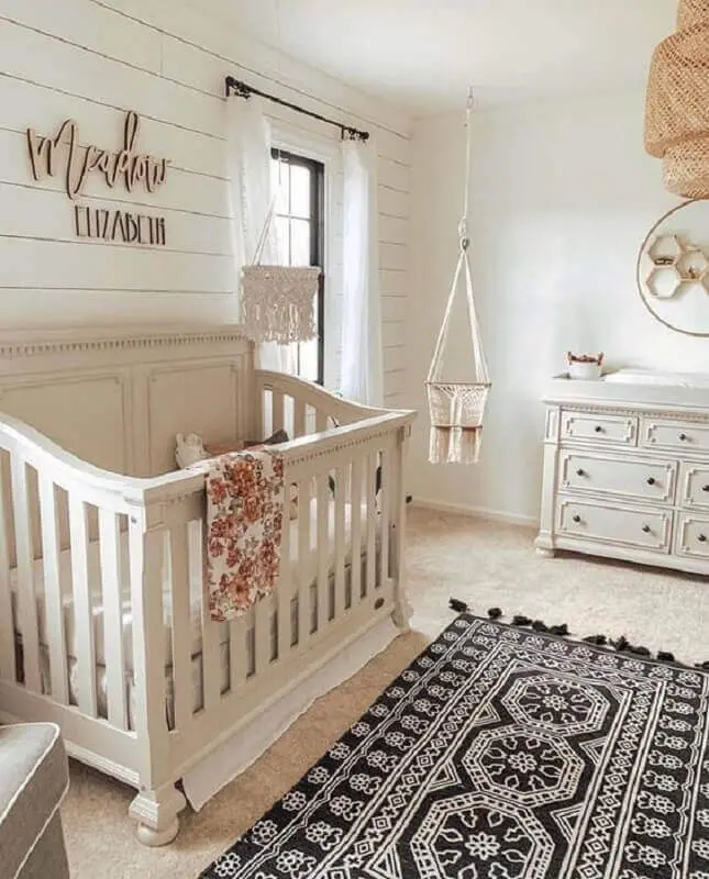 decoração clean com tapete para quarto de bebê simples Foto My Signature Timber