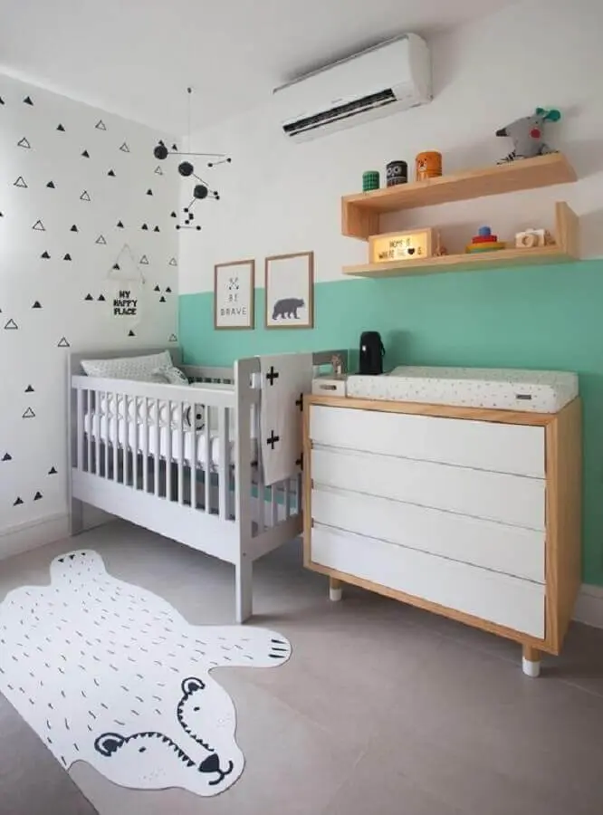tapete divertido para quarto de bebê simples Foto Histórias de Casa
