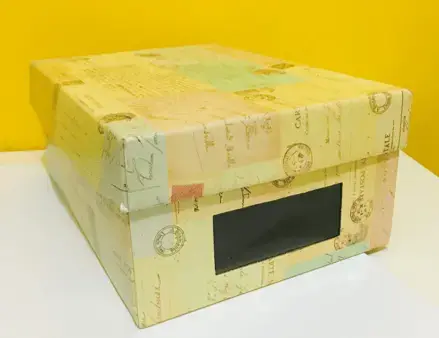 caixa organizadora de papelão envelopada