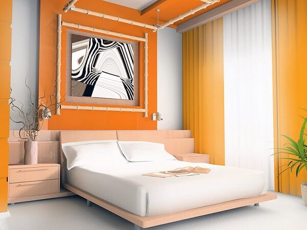 Cores para quartos de casal na cor laranja