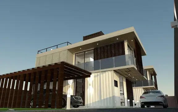 Casas pré moldadas de contêiner Projeto de Ghiorzi Tavares Arquitetura