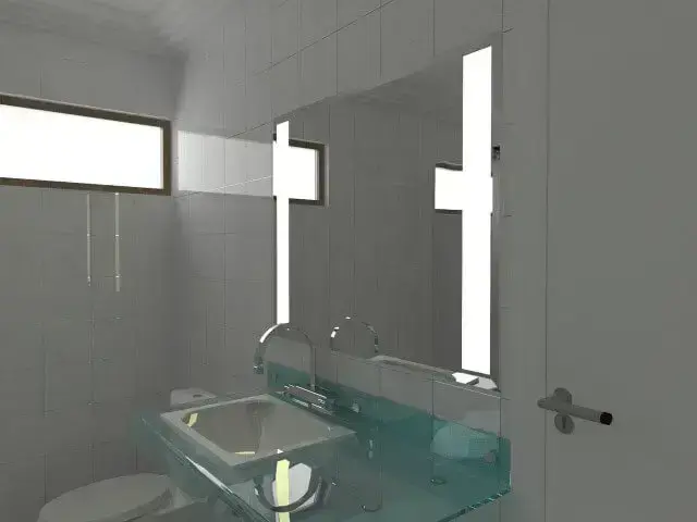 Espelho para banheiro com iluminação especial