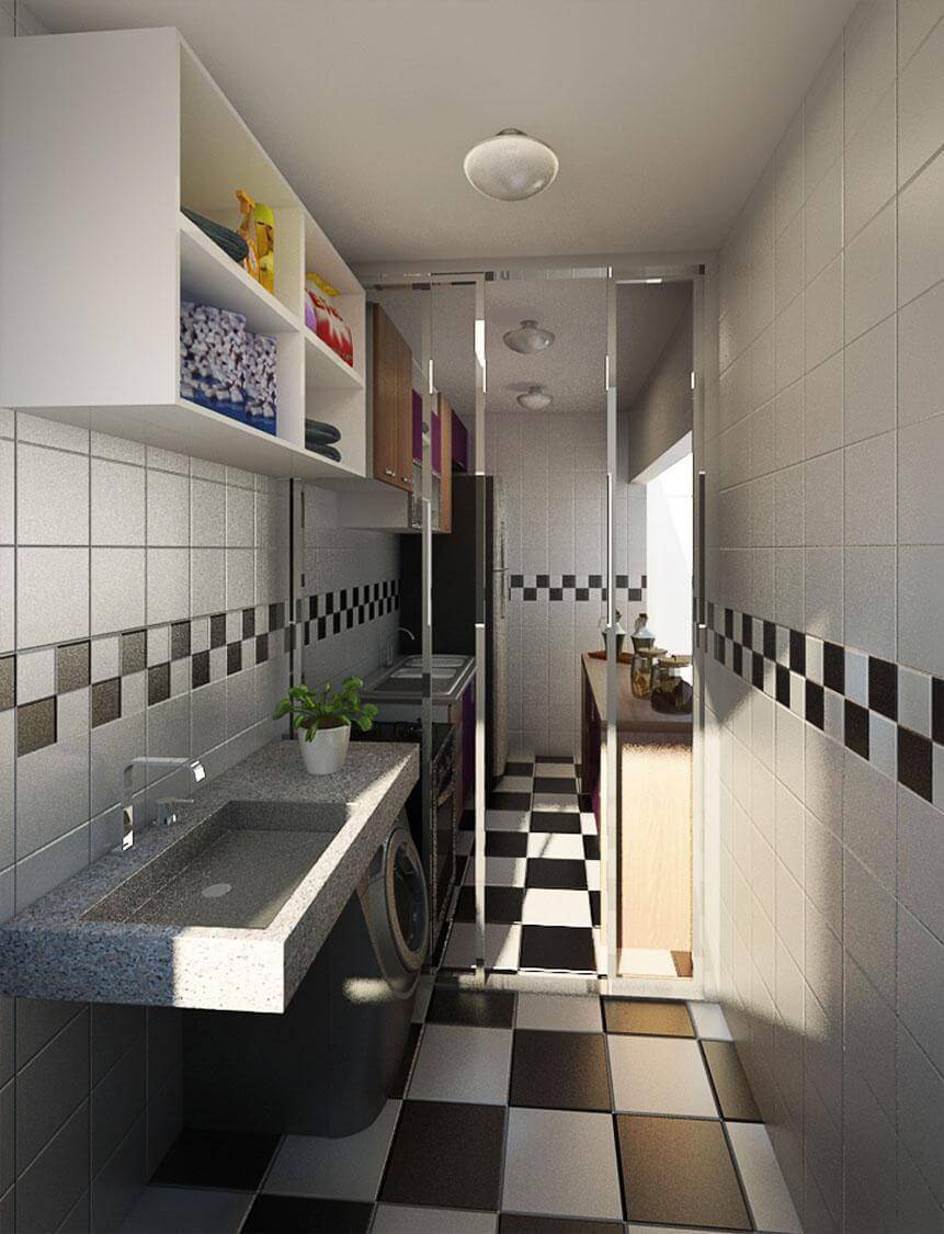 azulejo cozinha e lavanderia preto e branco jessy camenezes 56277