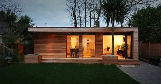 casas pré moldadas moderna com madeira