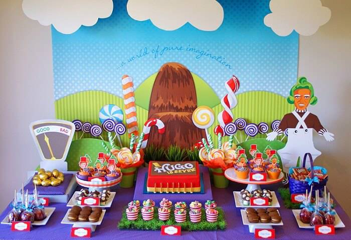 decoracao de festa infantil fabrica de chocolate