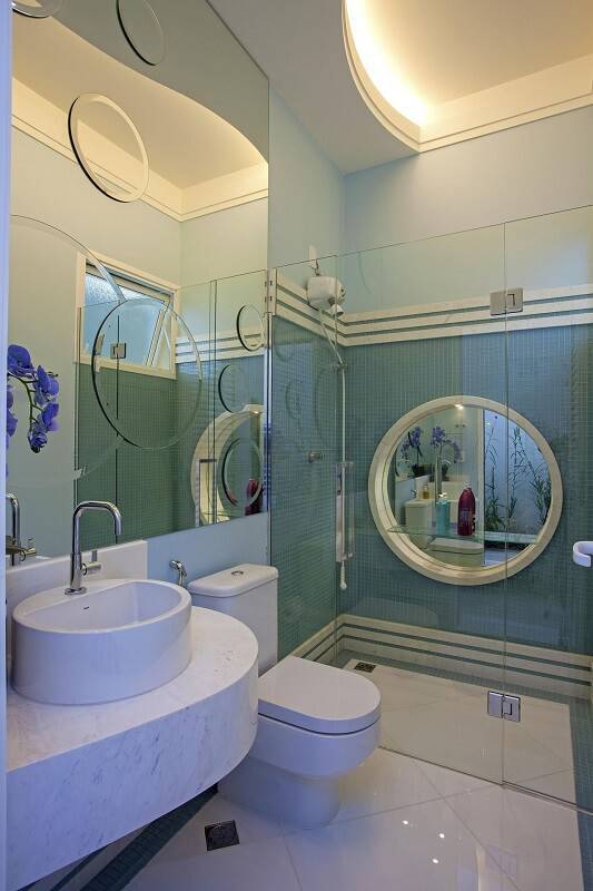 espelho para banheiro decorativo circulos aquiles nicolas kilaris 19030