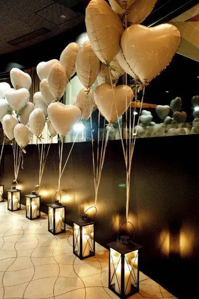 Decoração de festa de 15 anos - Balões de coração