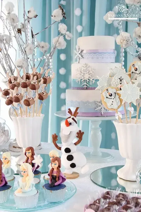 decoration of children's party with frozen Photo Fabiana Moura Customized Projects