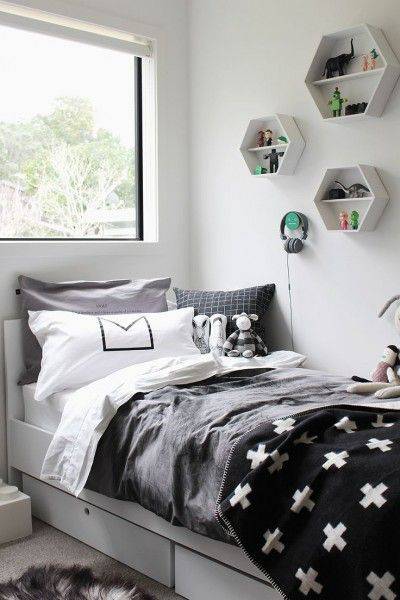 quartos decorados pinterest cinza com nichos