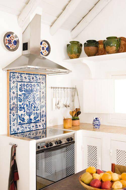 azulejo portugues painel vintage cozinha