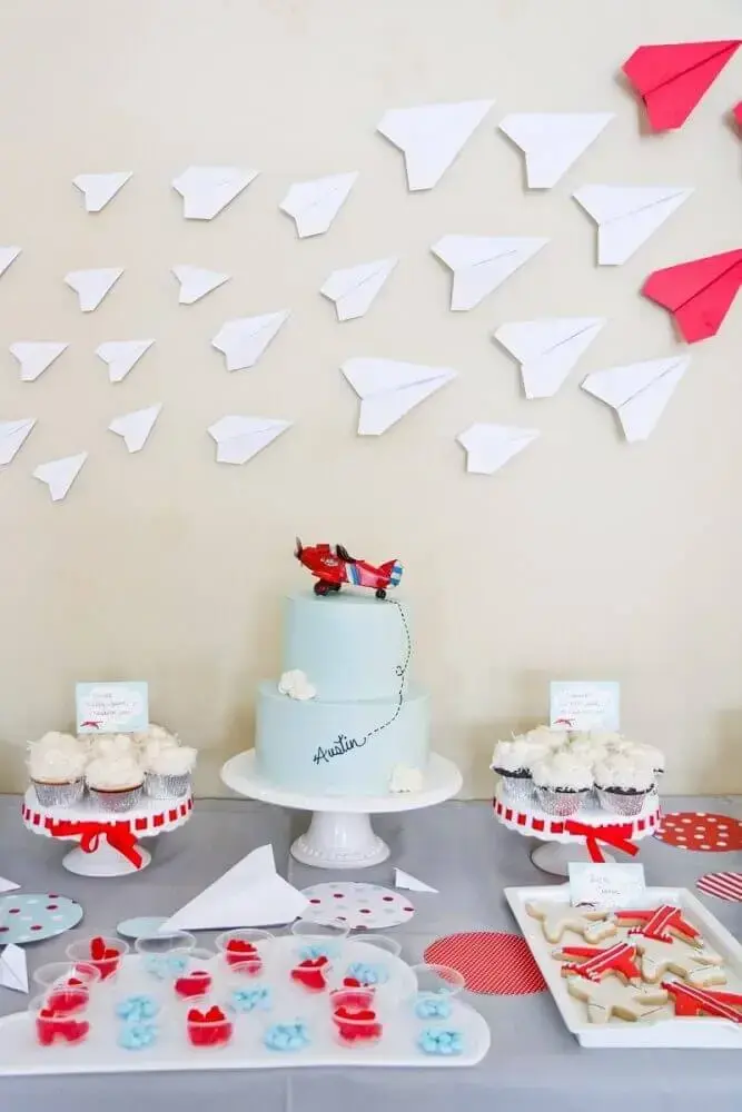 decoration for baby tea with airplane theme Foto Home Design Collection