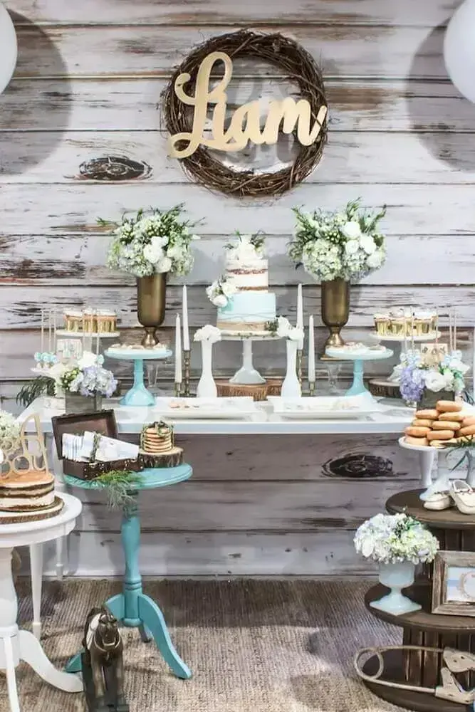 rustic decoration for baby tea table Photo The Holk