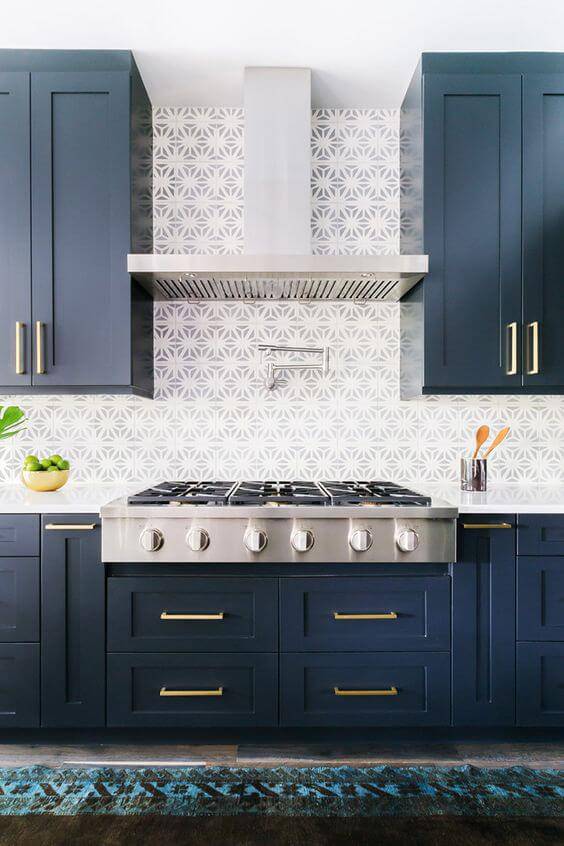 papel de parede para cozinha azulejo cinza suave