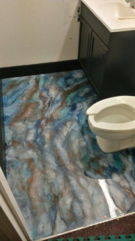 resina epoxi marmorizada banheiro
