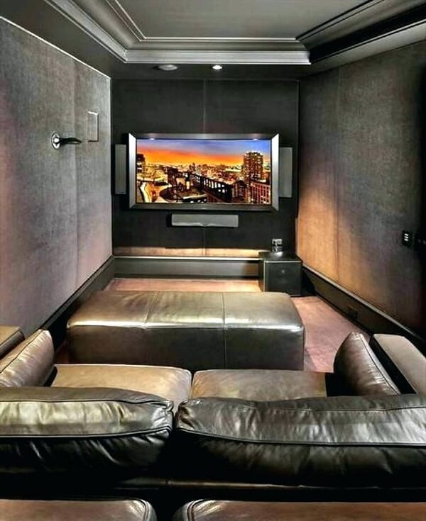 Sofá de couro para sala de cinema