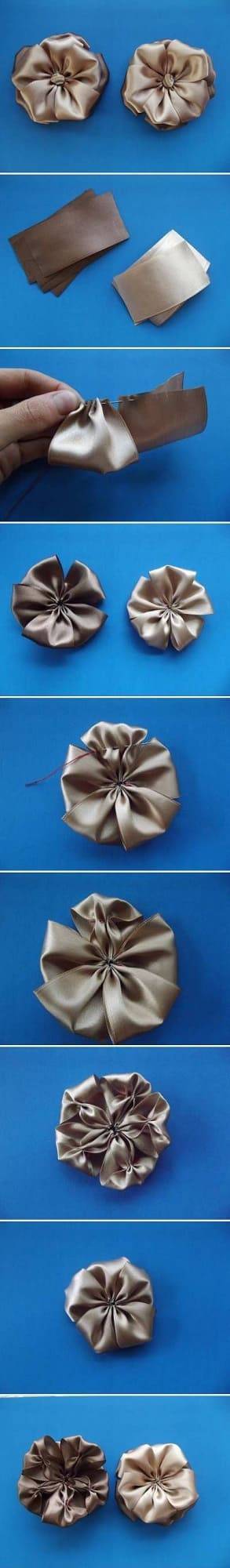 como fazer flor de tecido cetim