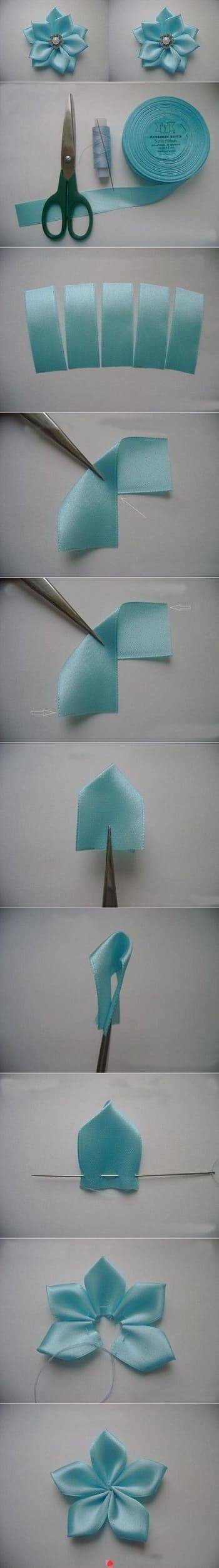 como fazer flor de tecido com cetim