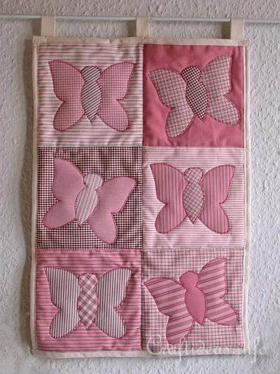 como fazer patchwork boorboletas rosas