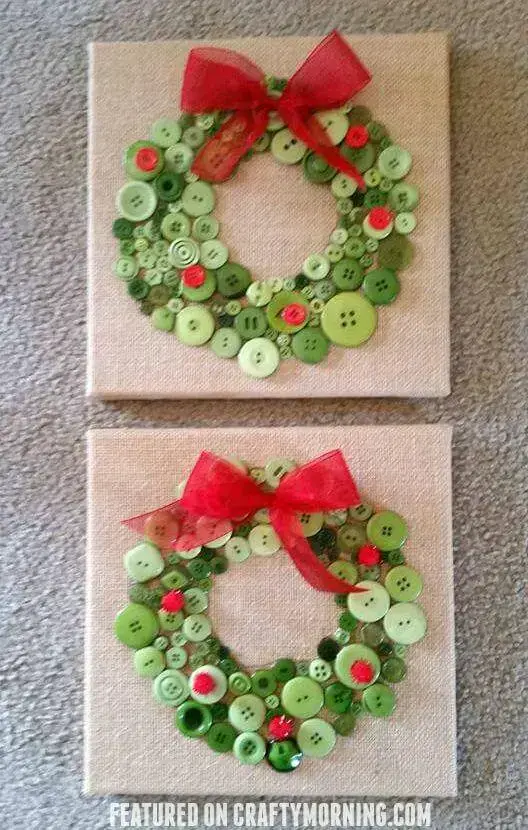 Christmas crafts button garland crafts kids