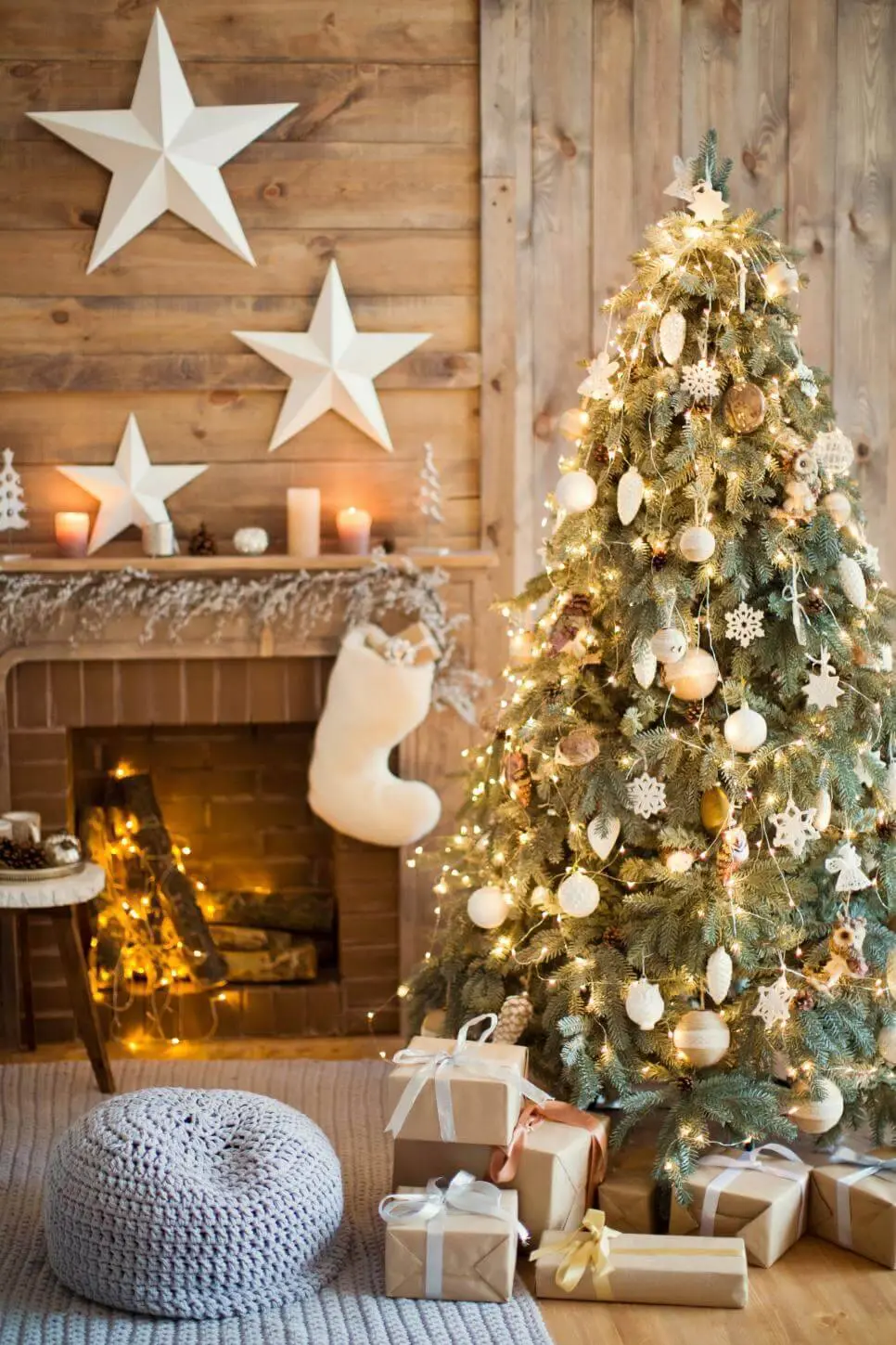 Como Enfeitar Árvore de Natal rustico natural