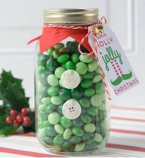 lembrancinha de natal com doces verdes