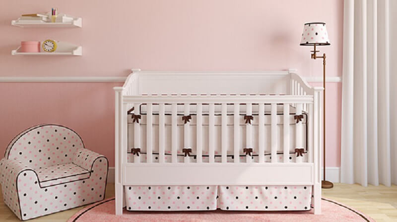 Decoração de quarto de bebê rosa