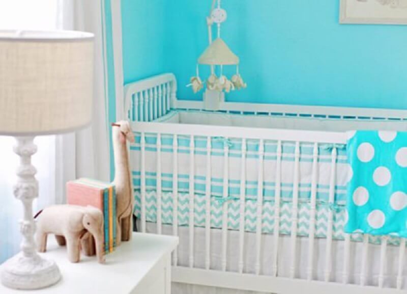 Decoração de quarto de bebê turquesa