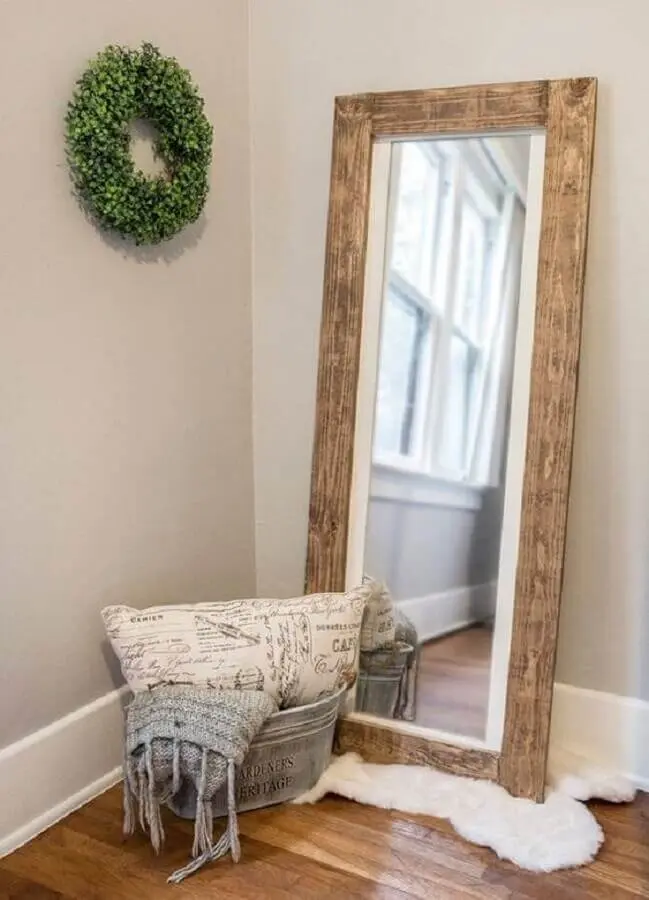 espelho decorativo com moldura rústica Foto Pinterest